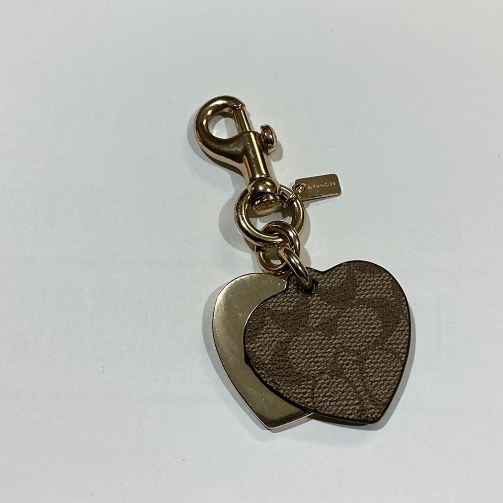 Coach Brown and Gold Heart Key Charm